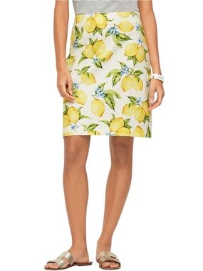 Talbots Cotton Canvas A-Line Lemon Blossom Skirt (4P)